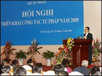 Thủ tướng Nguyễn Tấn Dũng chỉ đạo công tác tư pháp năm 2009