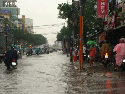Người dân TP đang sống chung với nước ngập