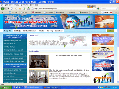 Trung tâm lao động nước ngoài khai trương Trang tin điện tử