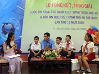 Tổng kết và trao giải thưởng “Cuộc thi Sáng tạo dành cho Thanh Thiếu niên lần thứ 5” và “Hội thi Tin học trẻ Tp.HCM lần thứ 19” năm 2010
