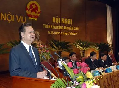 Thủ tướng Nguyễn Tấn Dũng dự Hội nghị triển khai công tác ngành nội vụ năm 2011
