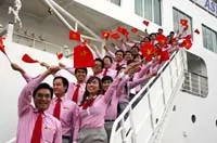 329 đại biểu tàu thanh niên Đông Nam Á đến Tp.HCM