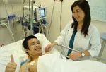 Bệnh nhân Nguyễn Duy Hải đang hồi phục sau phẫu thuật rất tốt