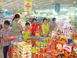 Bà Nguyễn Thị Hồng, PCT UBNDTPHCM đi kiểm tra hàng hóa phục vụ Tết Nhâm Thìn