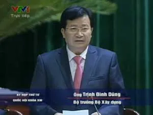 Quốc hội chất vấn Bộ trưởng Xây dựng Trịnh Đình Dũng