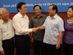 Chủ tịch nước Trương Tấn Sang làm việc với Ban Thường vụ Thành ủy TPHCM