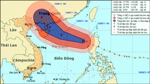 Bão số 7 đã vào biển Đông với sức gió rất mạnh