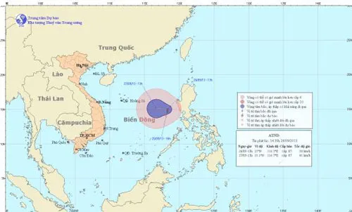 Thời tiết ngày 26/09/2013: Áp thấp nhiệt đới có khả năng mạnh lên thành bão 1