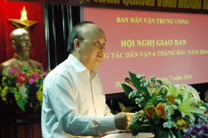 Khai mạc hội nghị giao ban công tác Dân vận toàn quốc 6 tháng đầu năm 2014