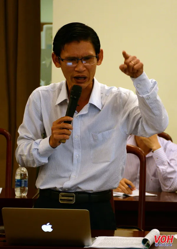 Tiến sỹ Huỳnh Thanh Điền, thành viên nhóm tư vấn Đề án công nghiệp hỗ trợ TPHCM, phát biểu tại tọa đàm voh.com.vn