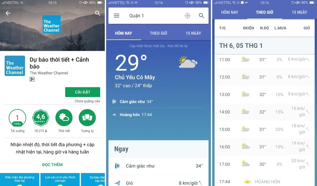 The Weather Channel 5 ứng dụng thời tiết chuẩn nhất cho điện thoại iOS và Android voh.com.vn