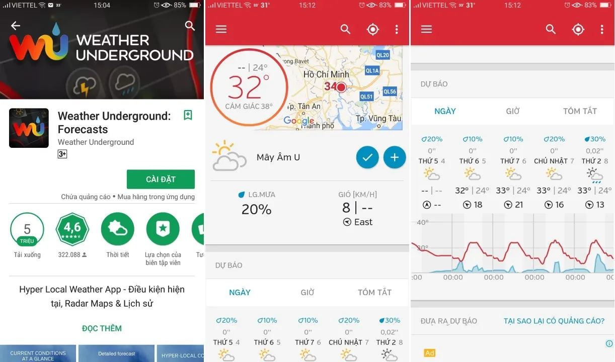 Weather Underground - 5 ứng dụng thời tiết chuẩn nhất cho điện thoại iOS và Android voh.com.vn
