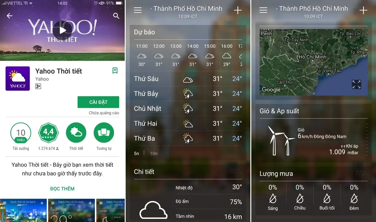 Yahoo Weather 5 ứng dụng thời tiết chuẩn nhất cho điện thoại iOS và Android voh.com.vn