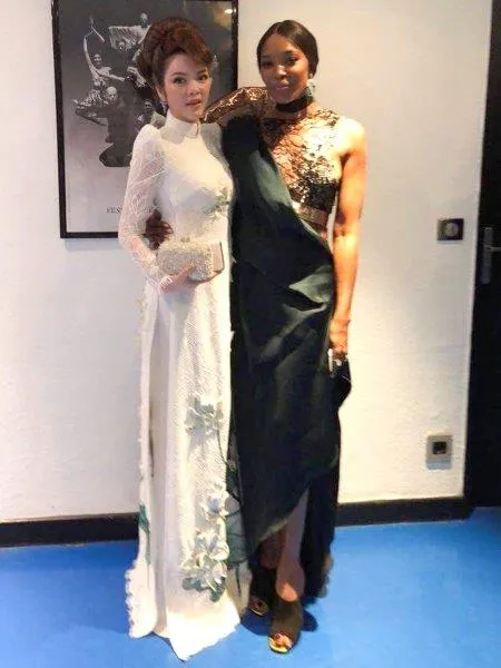 Lý Nhã Kỳ và diễn viên, người mẫu kiêm ca sĩ Naomi Campbell tại Cannes 2018