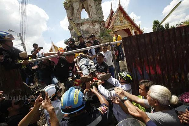 tai nạn, trùng tu di tích, đền Phraya Tham Voraviharn