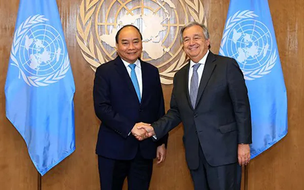 Thủ tướng Nguyễn Xuân Phúc và Tổng Thư ký LHQ Antonio Guterres.