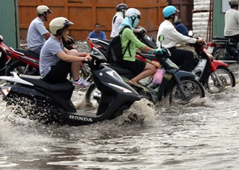 Triều cường bắt đầu dâng cao ở Nam Bộ