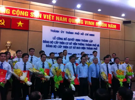 Thành lập Đảng bộ cấp trên cơ sở Viễn thông TP và Đảng bộ cấp trên cơ sở Bưu điện TP
