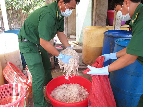 Tiêu hủy 240kg bì heo bẩn ở quận 8