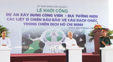 TPHCM: Khởi công xây dựng Bia tưởng niệm các liệt sĩ chiến đấu, bảo vệ cầu Rạch Chiếc