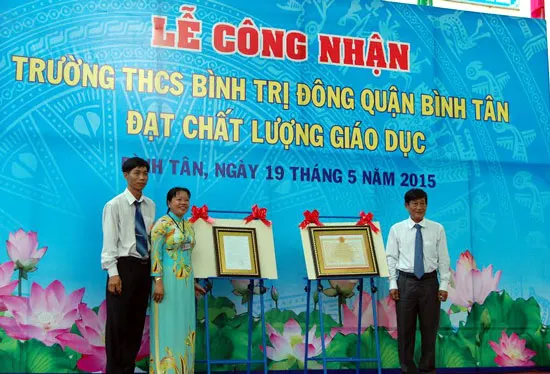 Bình Tân có 2 trường THCS đạt chất lượng giáo dục cấp độ 1