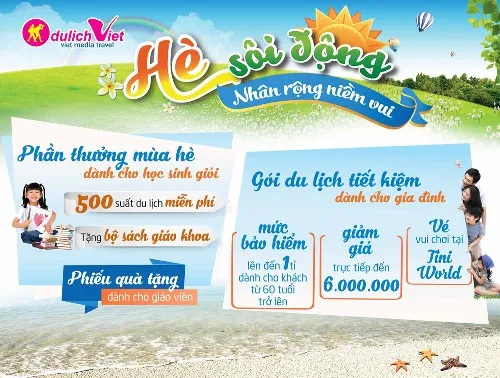 Tặng 500 suất du lịch miễn phí cho học sinh giỏi từ 6 – 10 tuổi