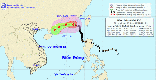 Bão số 2 (bão Linfa) giữ cấp, đang tiến vào miền Nam Trung Quốc