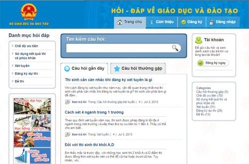 Công bố Trang thông tin Hỏi – đáp về kỳ thi THPT QG 2015