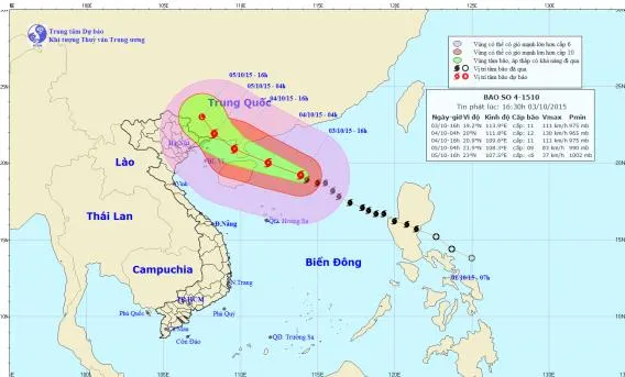 Chiều tối nay (04/10) vùng biển Bắc vịnh Bắc Bộ có gió mạnh cấp 6-8