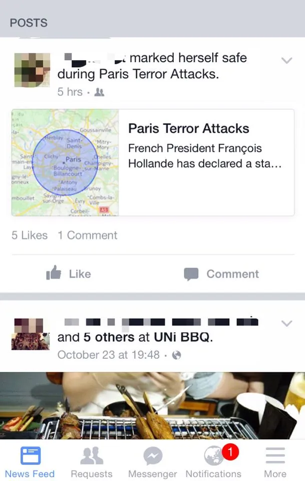 Khủng bố ở Paris: Tính năng xác nhận an toàn của Facebook giúp nhiều người an tâm