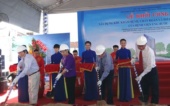 Khởi công xây dựng khu khám bệnh chẩn đoán và điều trị kỹ thuật cao BV Ung Bướu TP 