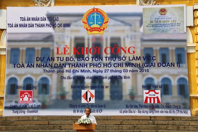 Trùng tu trụ sở 130 tuổi của Tòa án nhân dân TPHCM