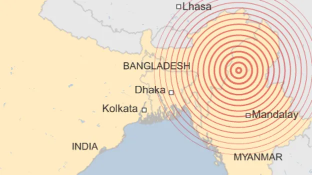 Myanmar rung chuyển vì động đất mạnh 6,9 độ Richter; dư chấn lan rộng
