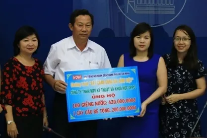 620 triệu đồng làm giếng nước sạch và xây cầu cho người dân