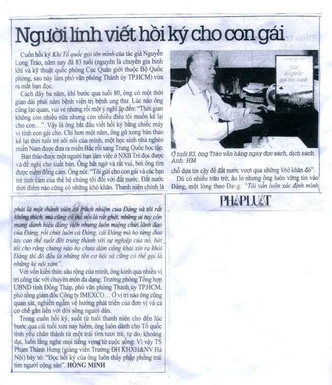 Hồi kí “Khi Tổ quốc gọi tên mình” – Nguyễn Long Trảo (phần 4)