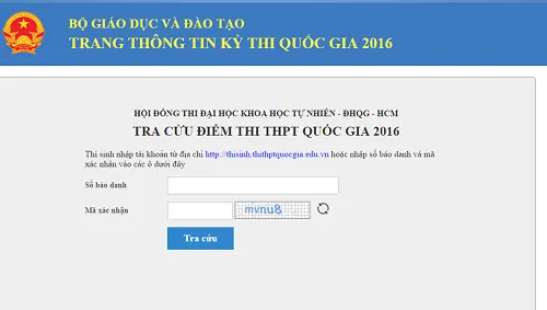 ĐH sư phạm, ĐH Khoa học tự nhiên (TPHCM) công bố điểm thi THPT 2016