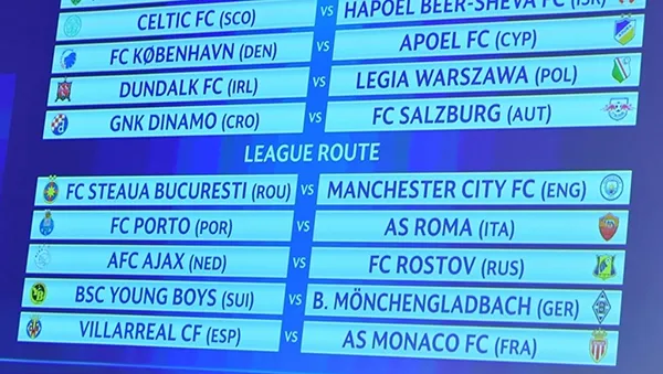 10 cặp đấu vòng play-off Champions League 2016/17