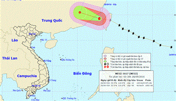 Bão Megi vào Biển Đông, thành bão số 6