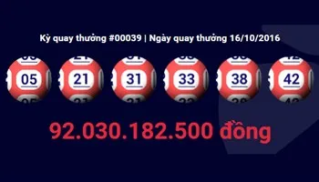 Đã có người trúng giải Jackpot Việt Nam trị giá hơn 92 tỷ đồng