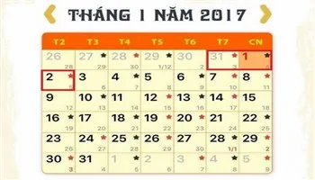 Tết Dương lịch 2017 nghỉ 3 ngày