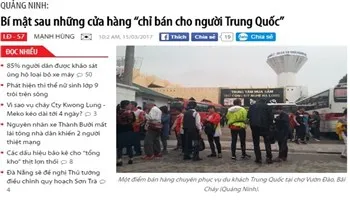 Kiểm tra phản ánh Bí mật cửa hàng chỉ bán cho người Trung Quốc