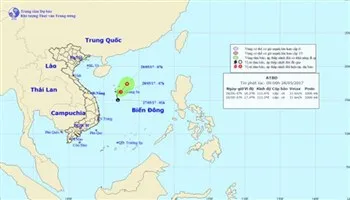 Áp thấp nhiệt đới trên biển Đông đang mạnh lên