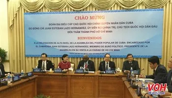 Bí thư Thành ủy TPHCM tiếp Chủ tịch Quốc hội Cuba