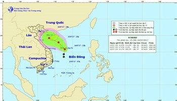 Vùng áp thấp trên biển Đông mạnh lên thành áp thấp nhiệt đới