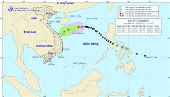 Cập nhật mớt nhất về diễn biến của bão số 13 