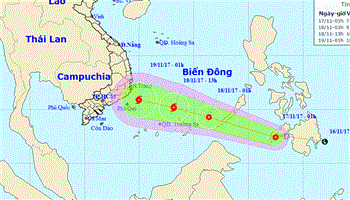 Dự báo thời tiết ngày 17/11: Áp thấp nhiệt đới gần biển Đông có thể mạnh lên thành bão