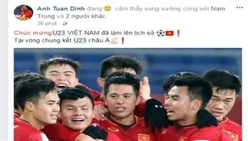 Người hâm mộ thả tim, treo cờ trên mạng xã hội ăn mừng chiến tích của U23 Việt Nam