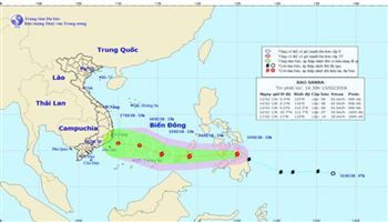 Bão Sanba mạnh lên sắp vào biển Đông