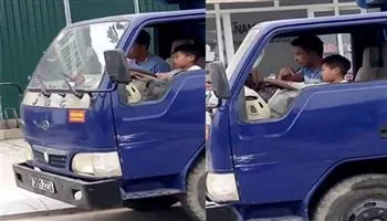 Xử phạt người chú cho cháu trai 10 tuổi lái xe tải 