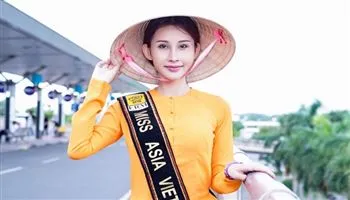 Chi Nguyễn mặc áo bà ba, lên đường tham gia Miss Asia World 2018